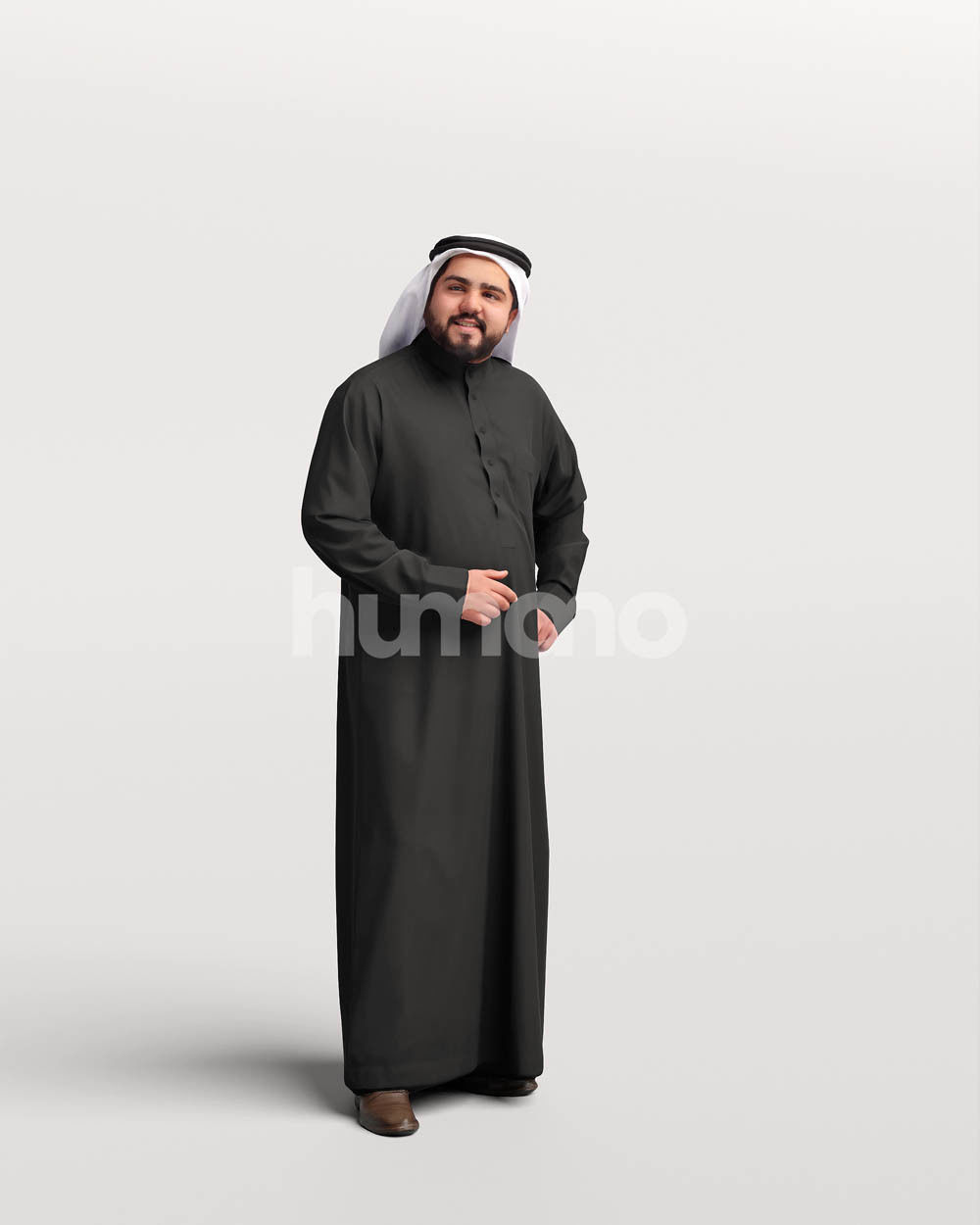 Humano Arab man in thobe standing and talking - 2405-065-7131 3D model_12