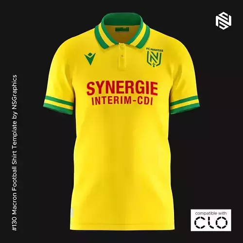 Macron Football Shirt Template for CLO 3D 3D model