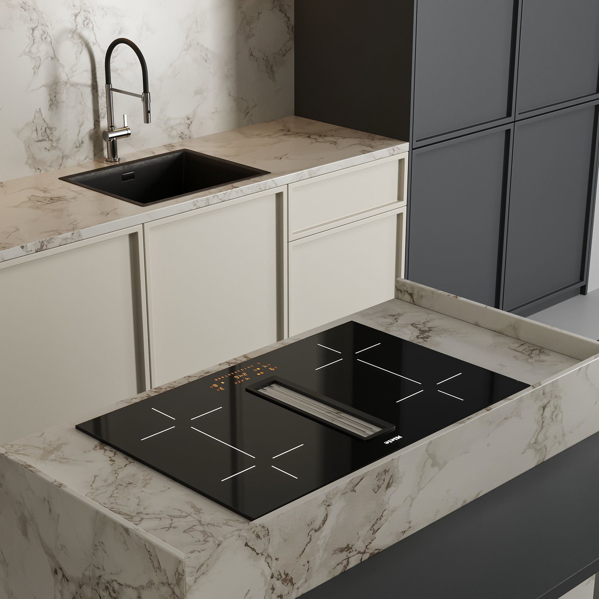 Modern kitchen 08 3D model_4