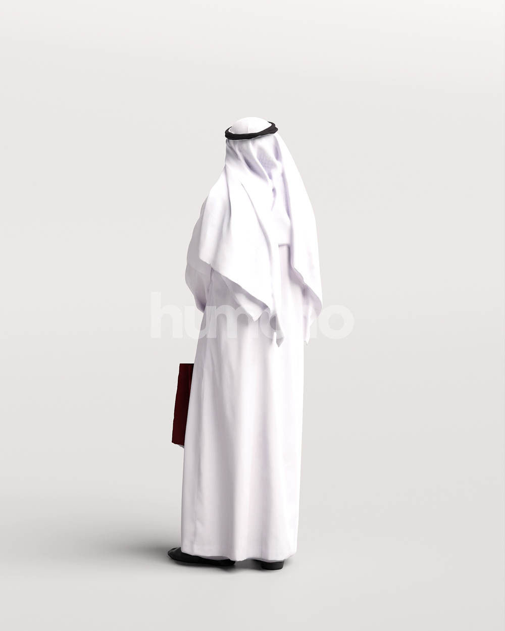 Humano Arab man in thobe standing shopping bags- 2405-065-7119 3D model_5