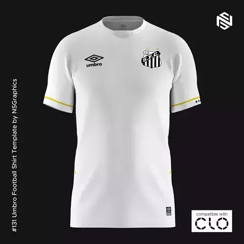 Umbro Football Shirt Template for CLO 3D 3D model