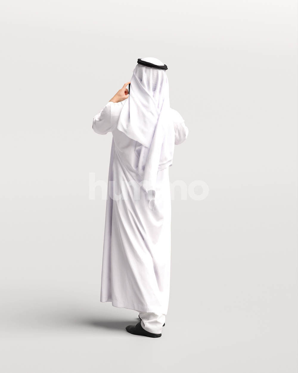 Humano Arab man in thobe standing taking photo - 2405-062-6722 3D model_5