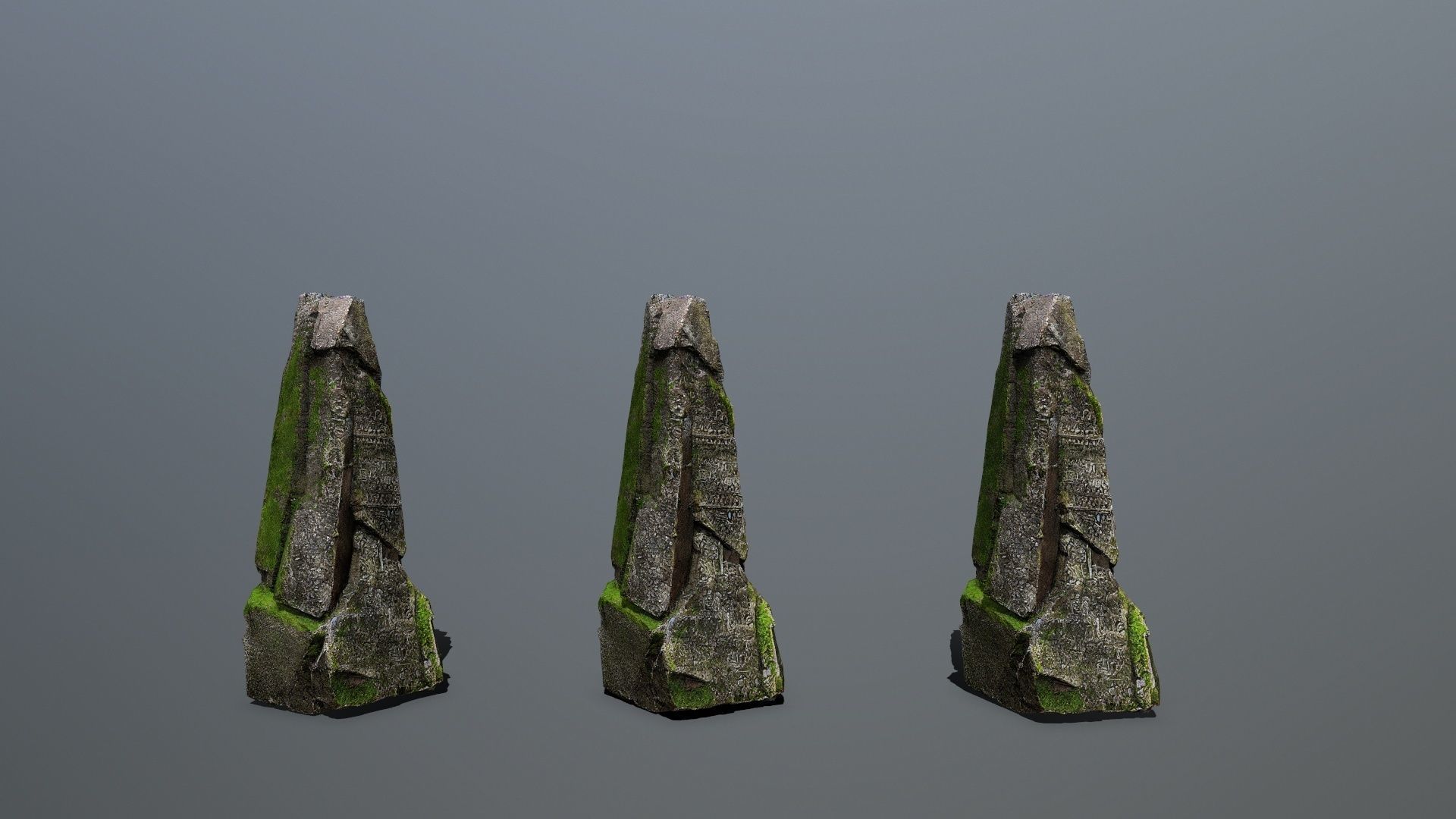mossy rocks Low-poly 3D model_11