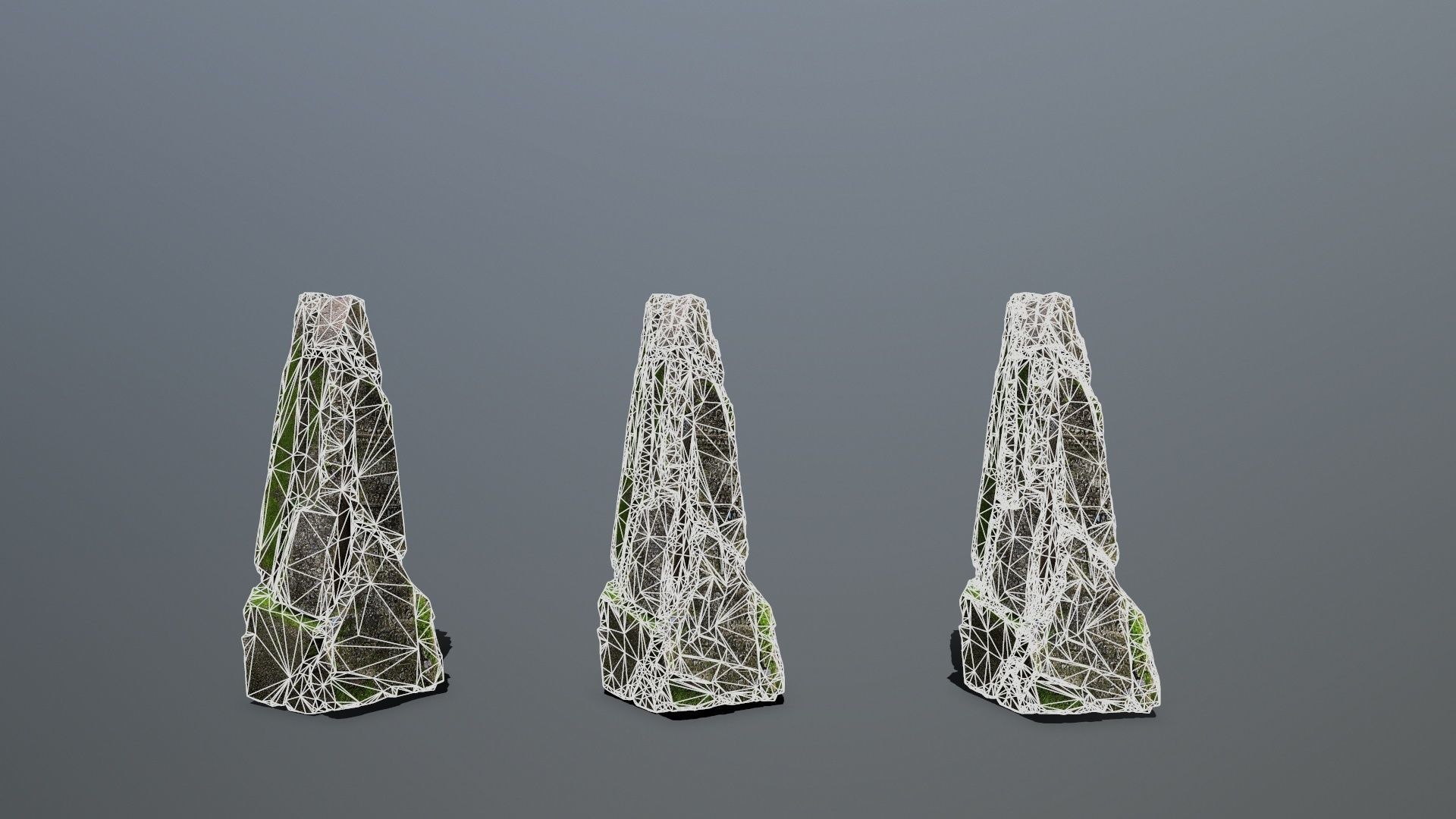 mossy rocks Low-poly 3D model_12