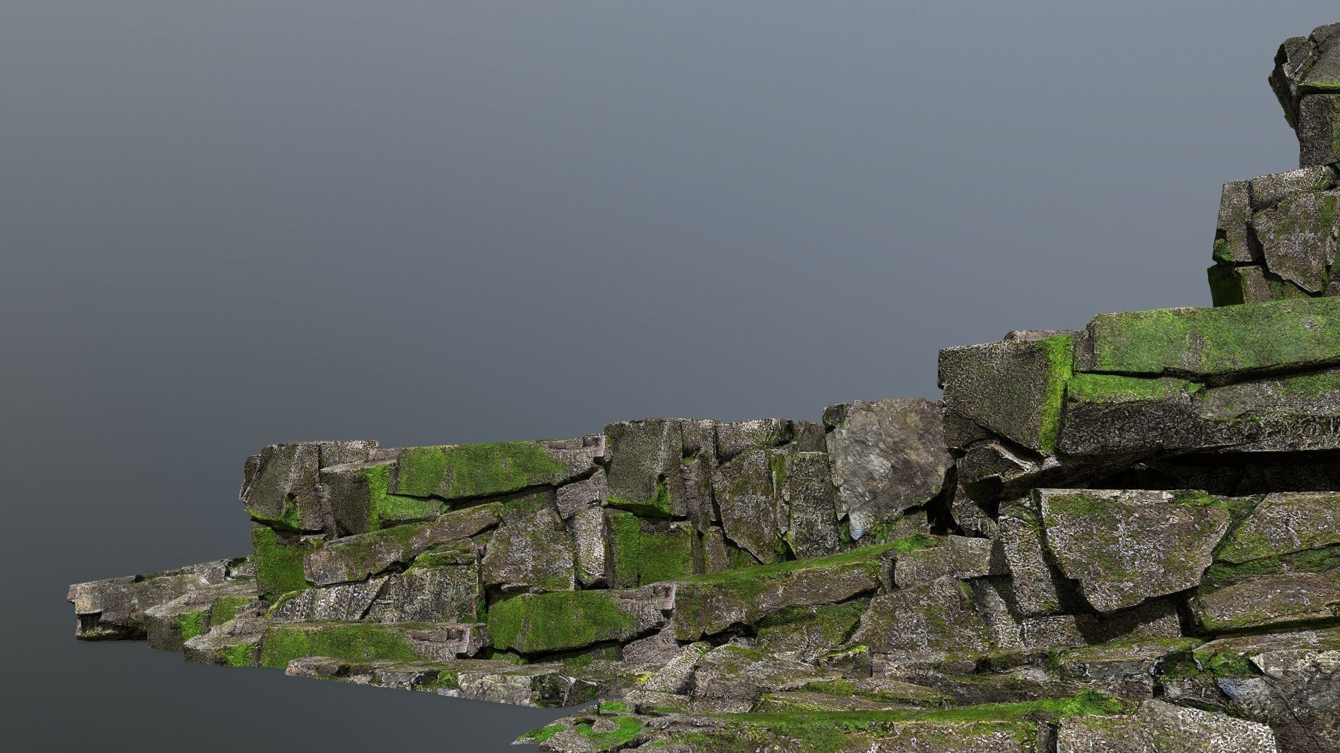 mossy rocks Low-poly 3D model_1