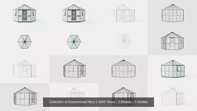 Collection of Greenhouse Hera 2 9000 Glass - 3 Models