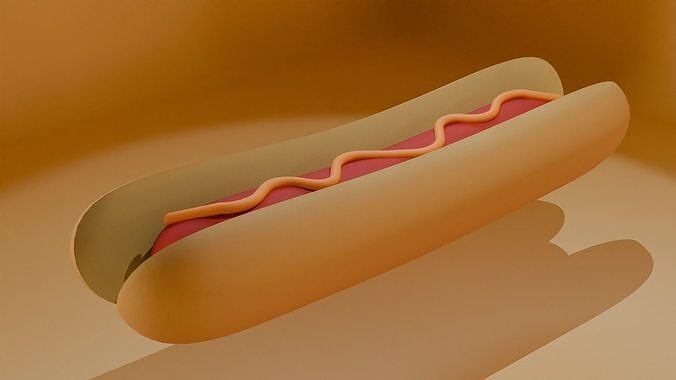 Hot Dog Low-poly 3D model