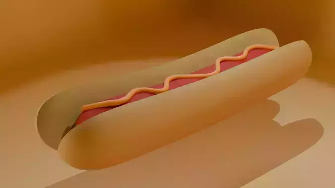 Hot Dog Low-poly 3D model