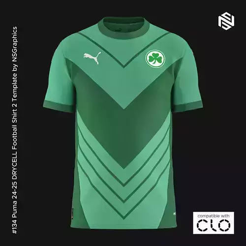 Puma 24-25 DRYCELL Football Shirt 2 Template for CLO 3D 3D model