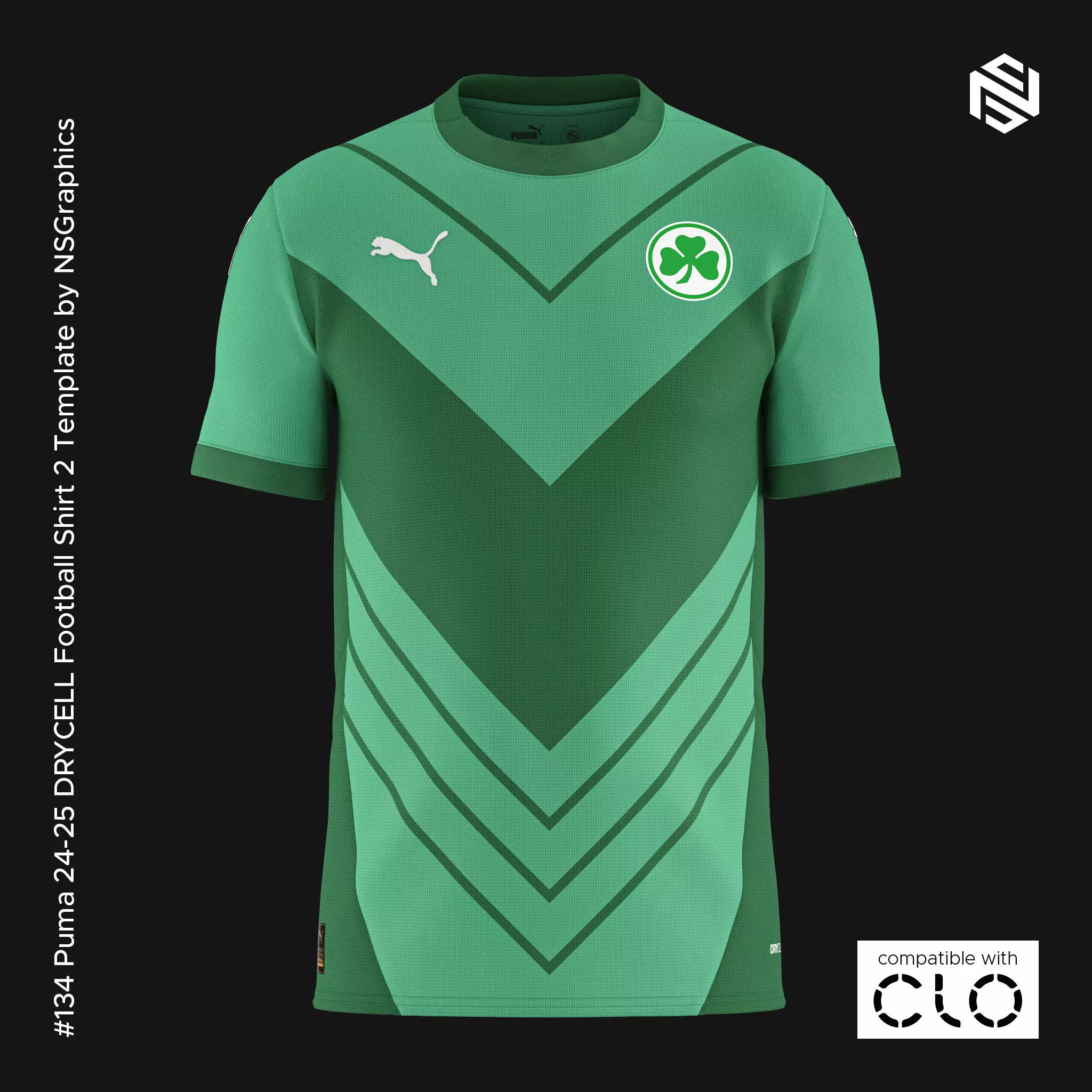 Puma 24-25 DRYCELL Football Shirt 2 Template for CLO 3D 3D model