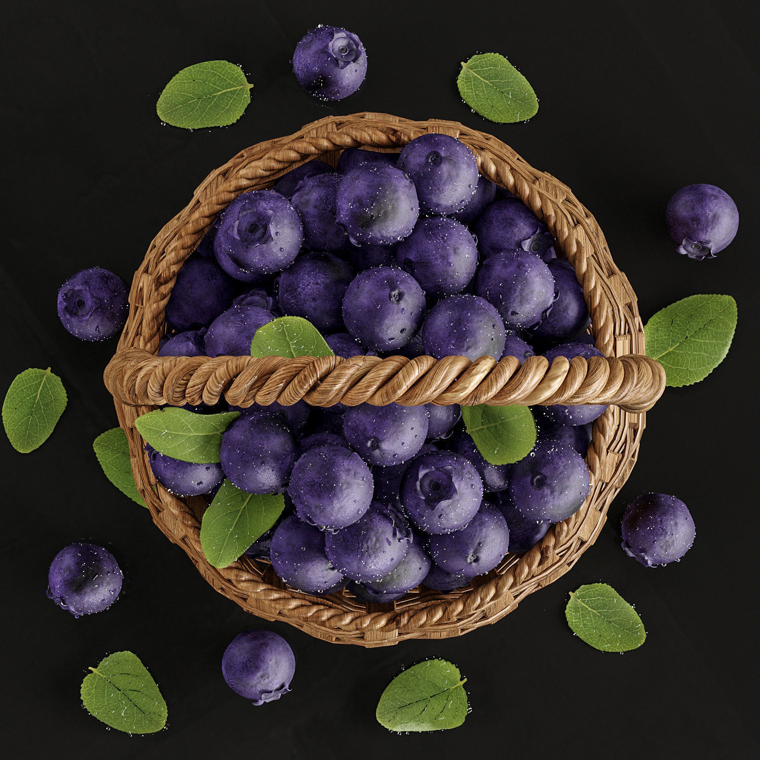blue berry 3D model_2