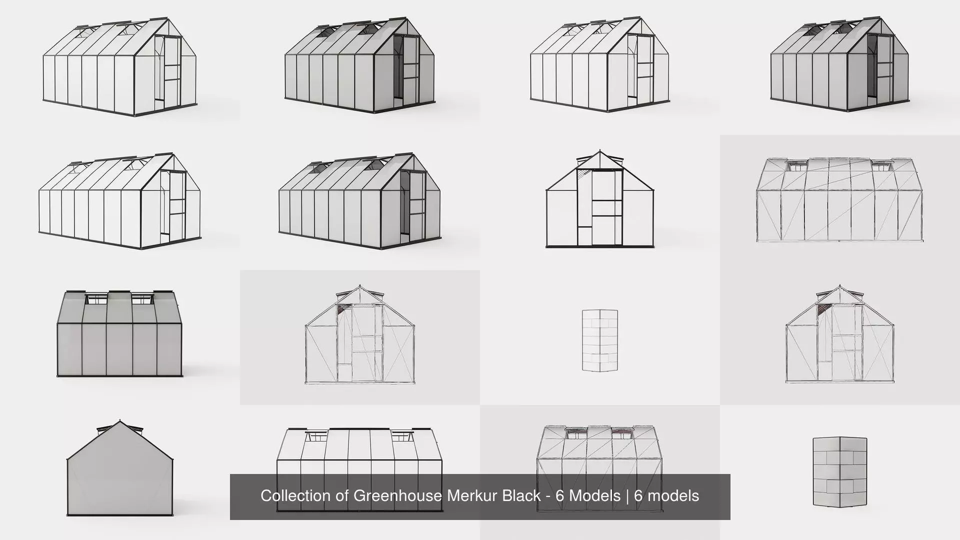 Collection of Greenhouse Merkur Black - 6 Models _0
