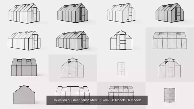 Collection of Greenhouse Merkur Black - 6 Models 