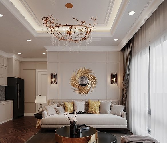 3D Interior Livingroom Low-poly 3D model