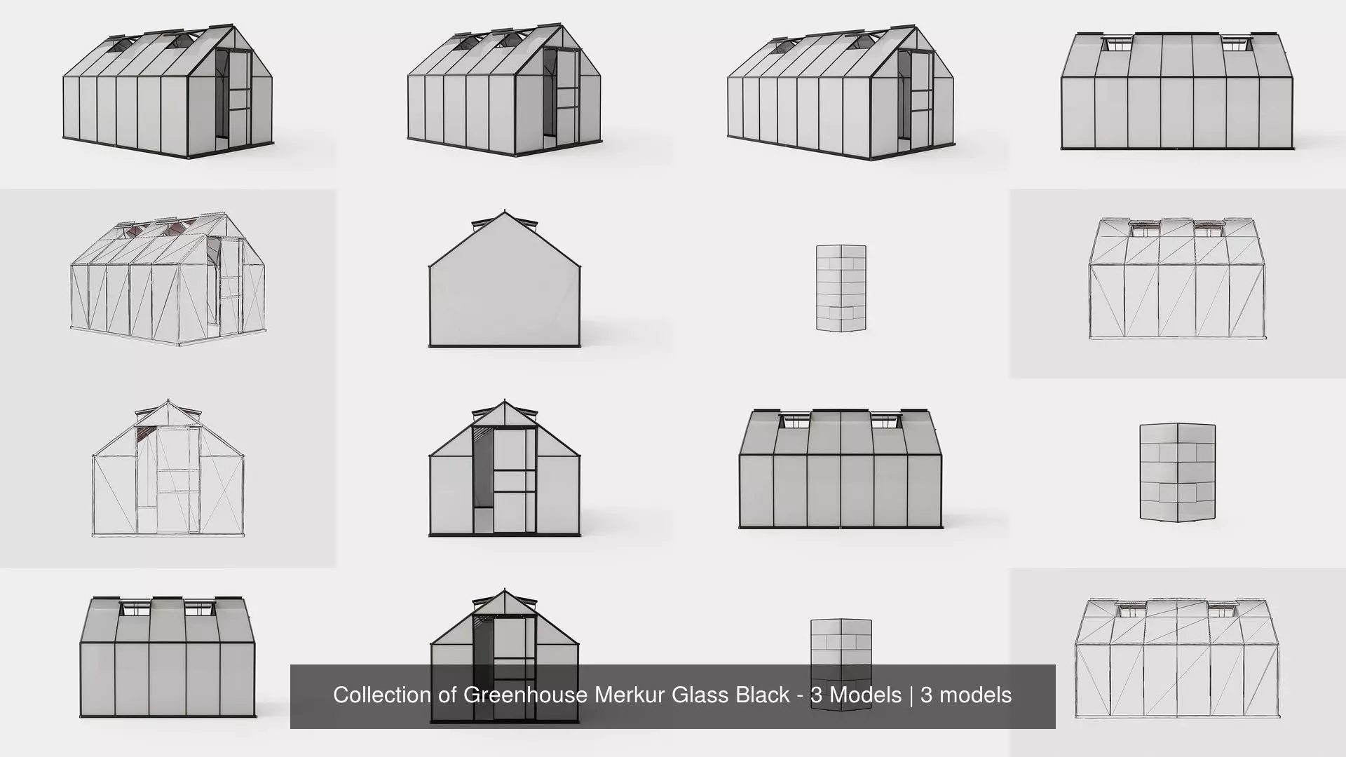 Collection of Greenhouse Merkur Glass Black - 3 Models _0