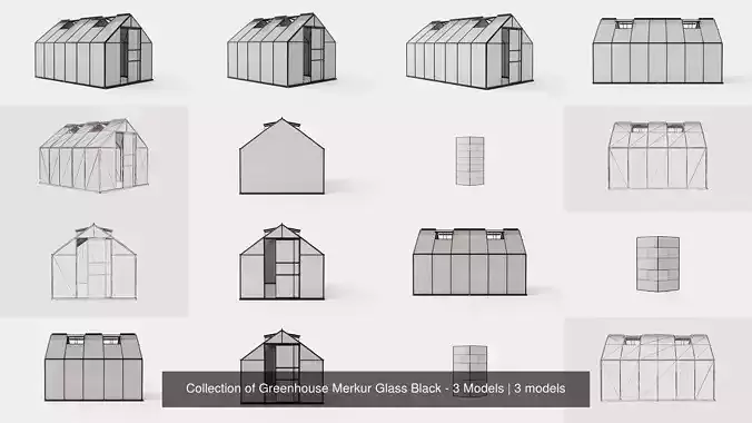 Collection of Greenhouse Merkur Glass Black - 3 Models Collection of Greenhouse Merkur Glass Black - 3 Models