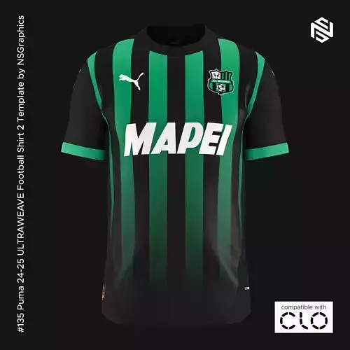 Puma 24-25 ULTRAWEAVE Football Shirt 2 Template for CLO 3D 3D model