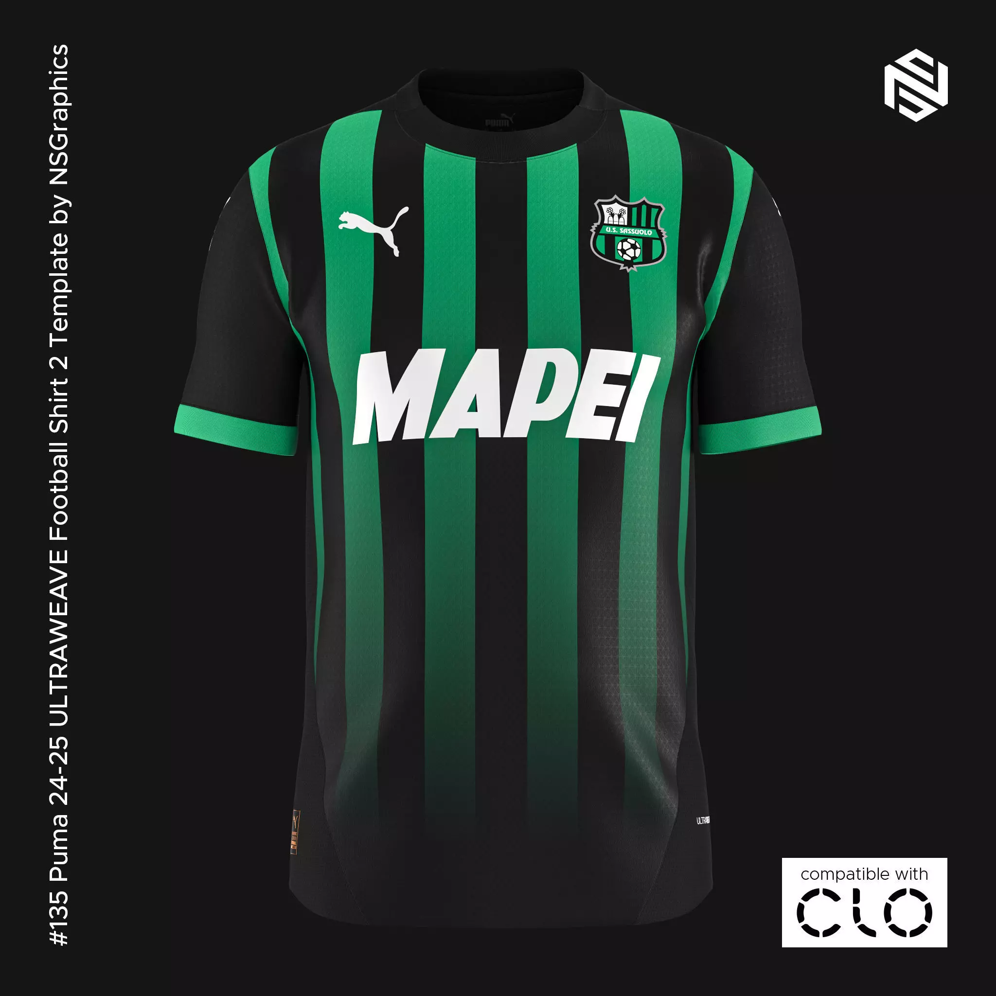Puma 24-25 ULTRAWEAVE Football Shirt 2 Template for CLO 3D 3D model