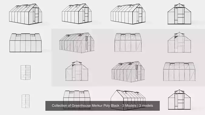 Collection of Greenhouse Merkur Poly Black - 3 Models 