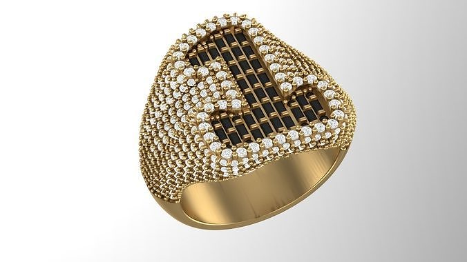 Letter Number 1  Ring 3D print model