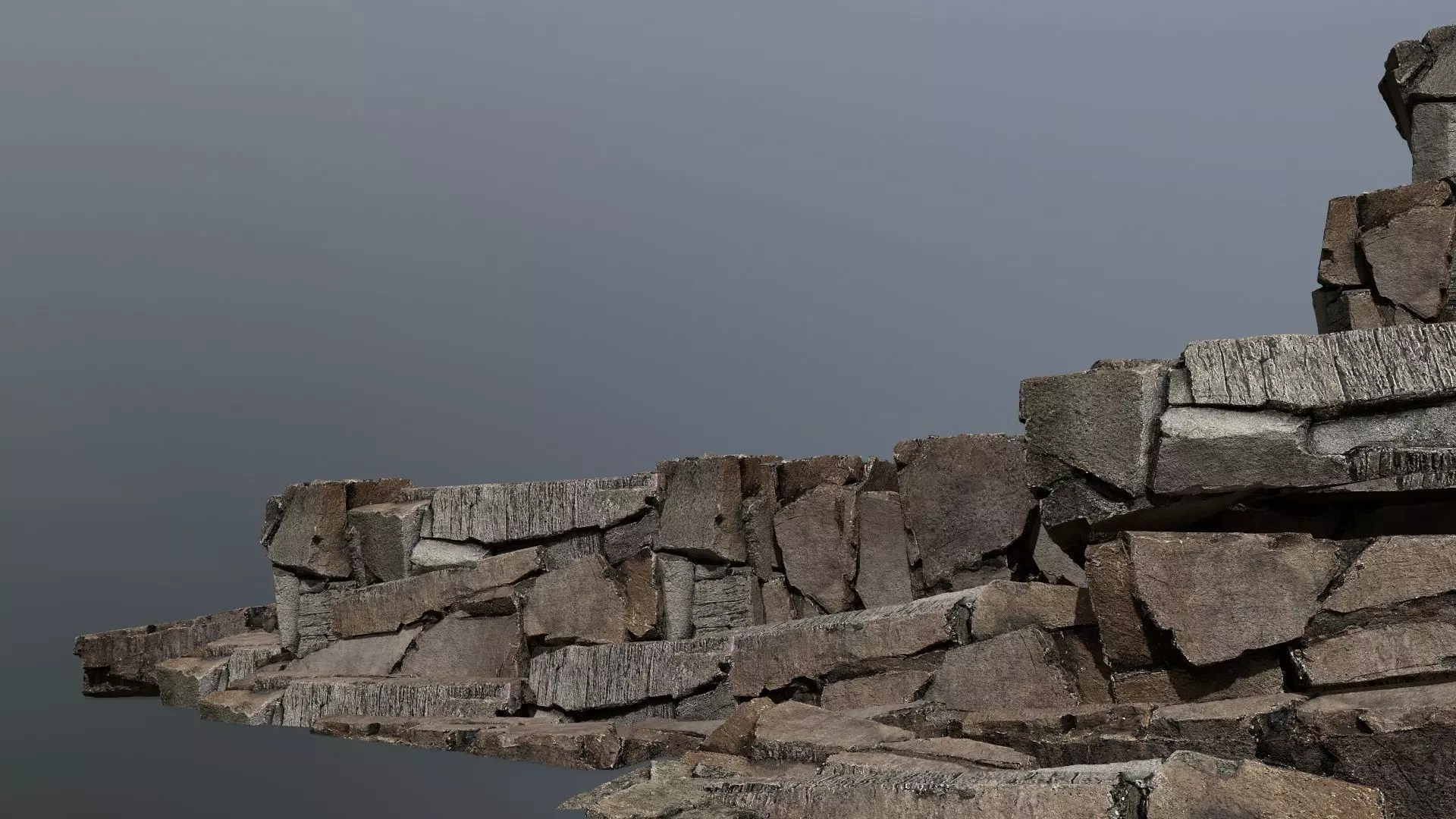 cliff rocks Low-poly 3D model