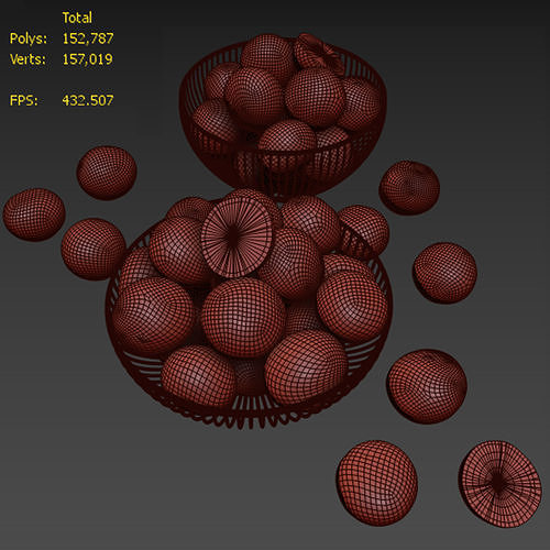 Grapefruit Basket 3D model 7
