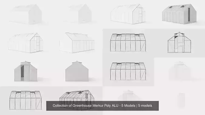 Collection of Greenhouse Merkur Poly ALU - 5 Models 