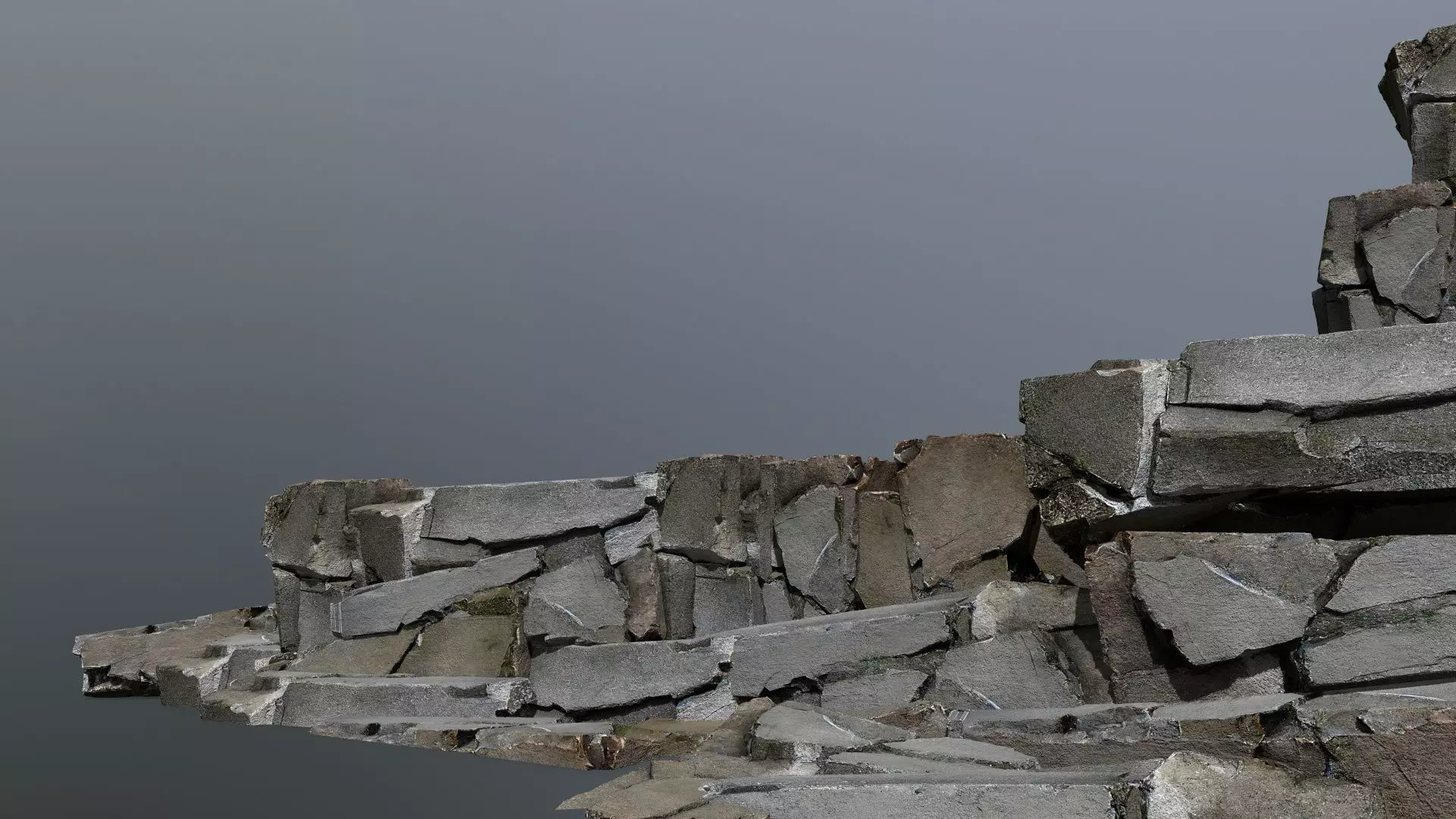 cliff rocks Low-poly 3D model_0