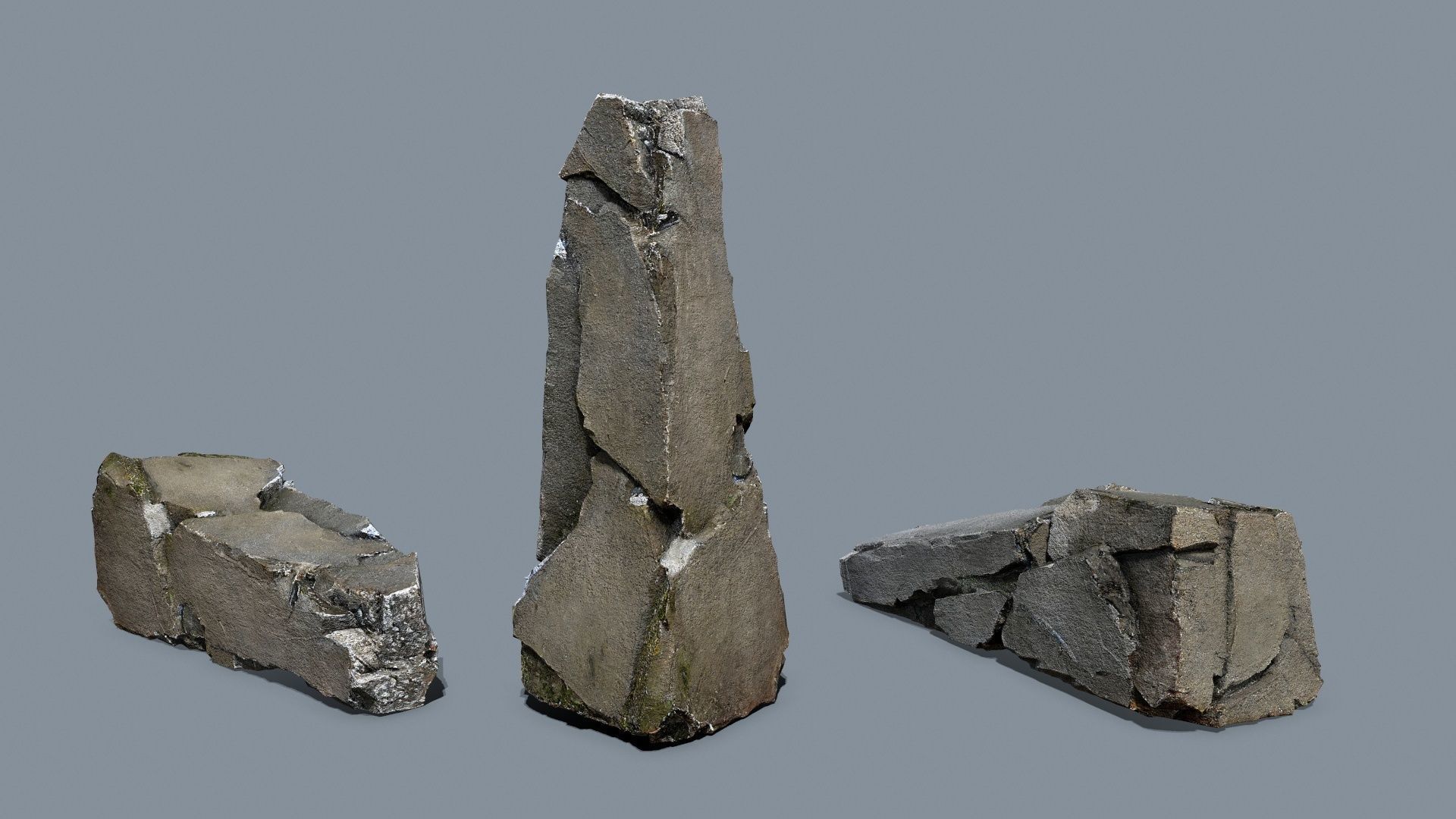 cliff rocks Low-poly 3D model_2