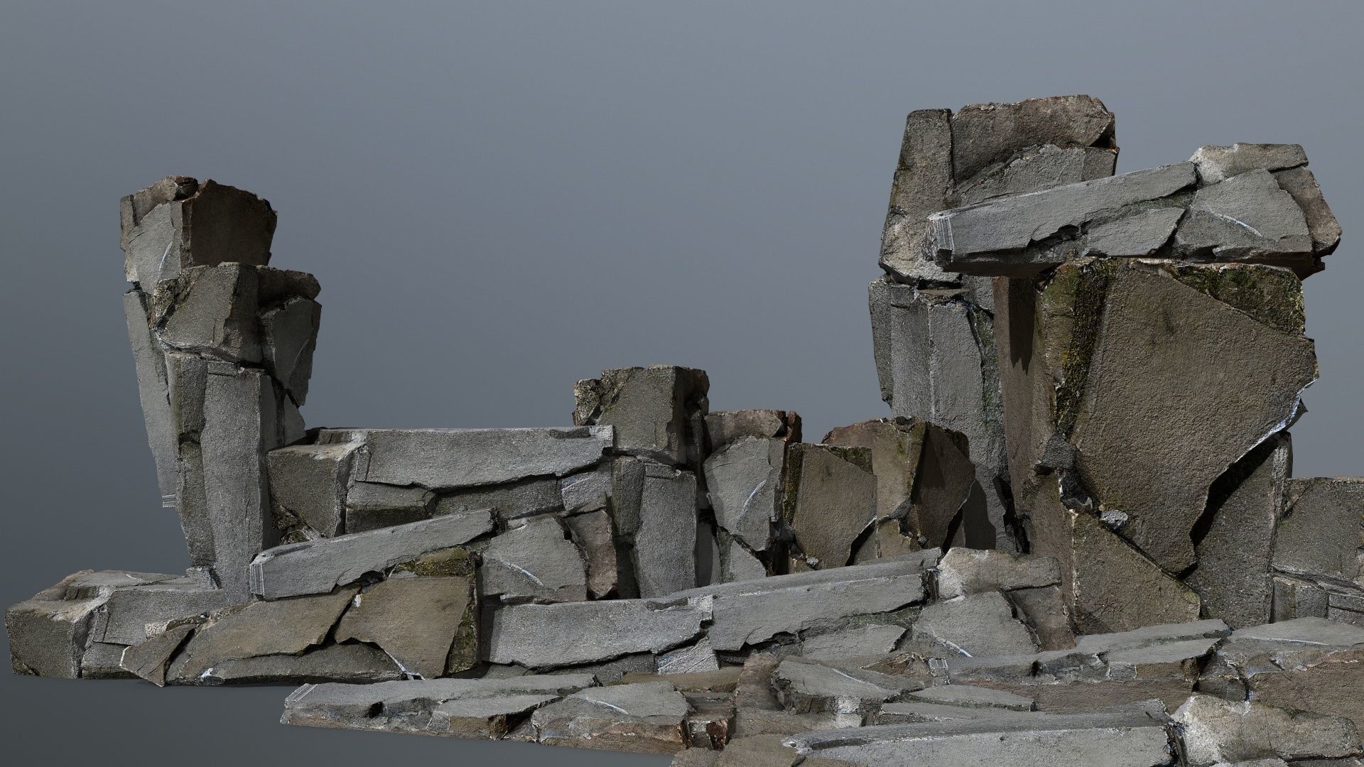 cliff rocks Low-poly 3D model_1