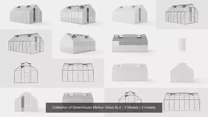 Collection of Greenhouse Merkur Glass ALU - 3 Models Collection of Greenhouse Merkur Glass ALU - 3 Models
