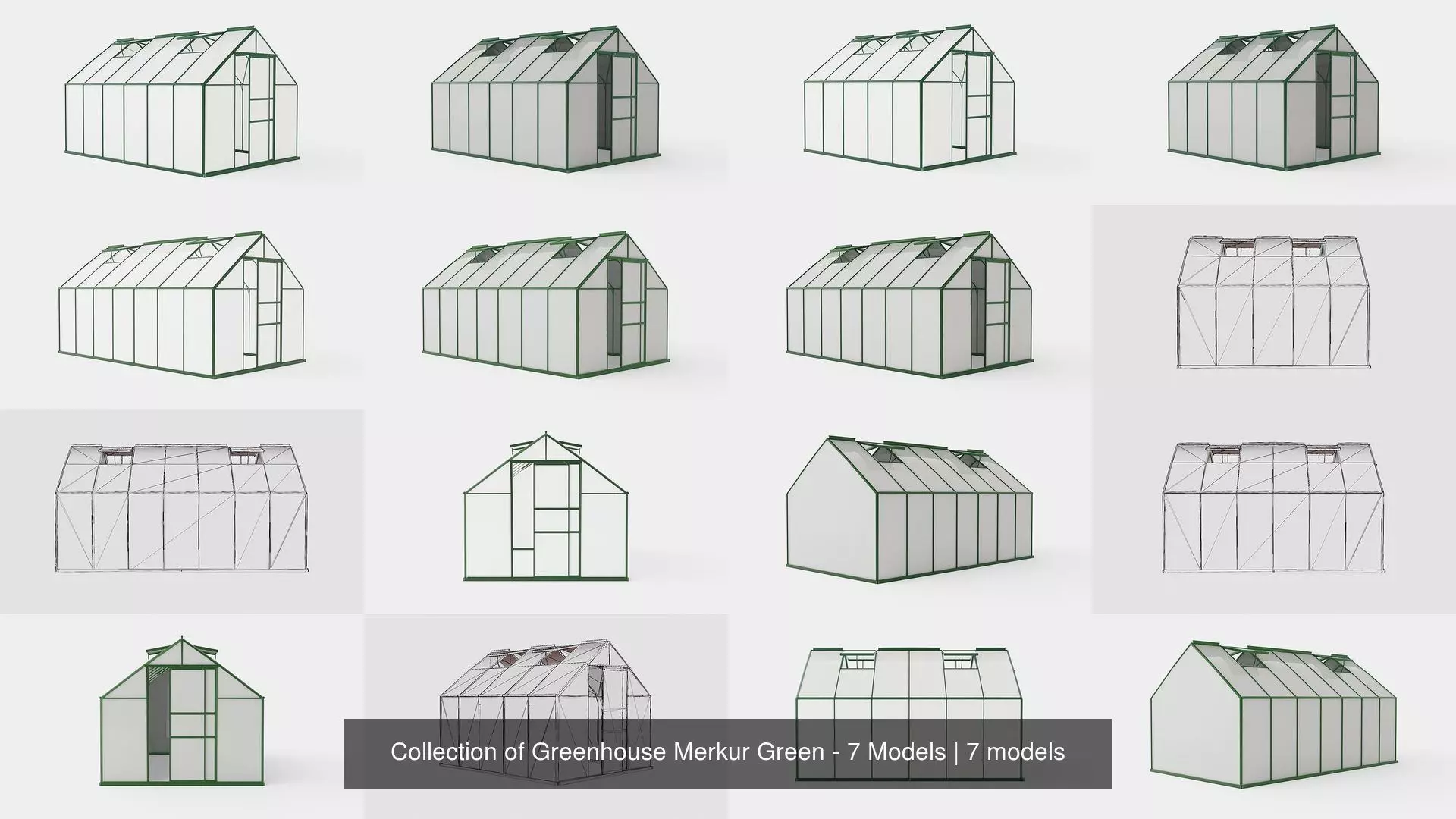 Collection of Greenhouse Merkur Green - 7 Models _0
