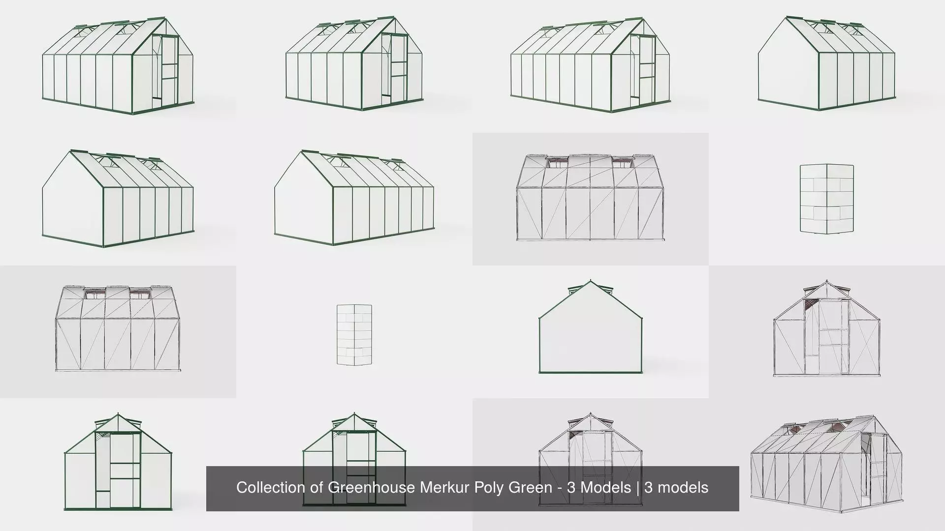 Collection of Greenhouse Merkur Poly Green - 3 Models _0