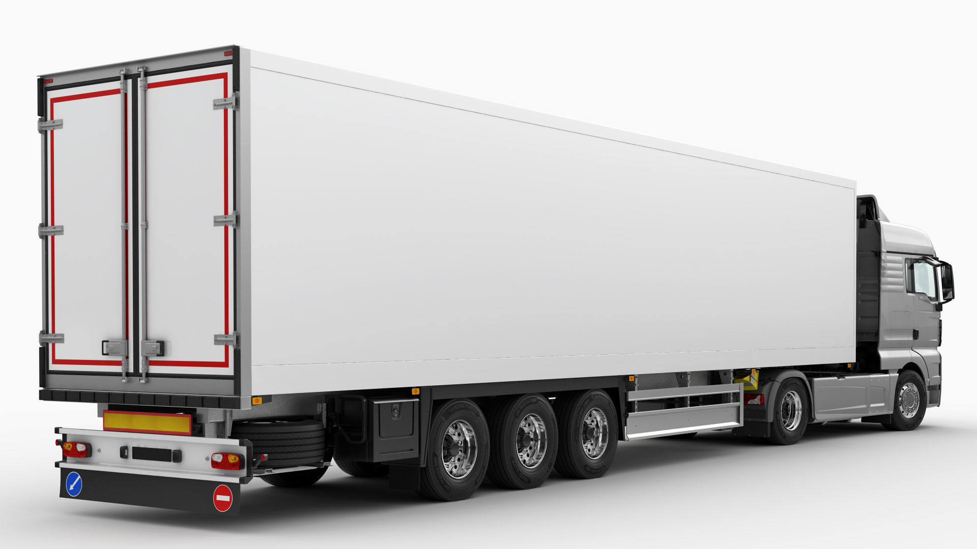 Truck 4X2 with semi trailer 3D model_2