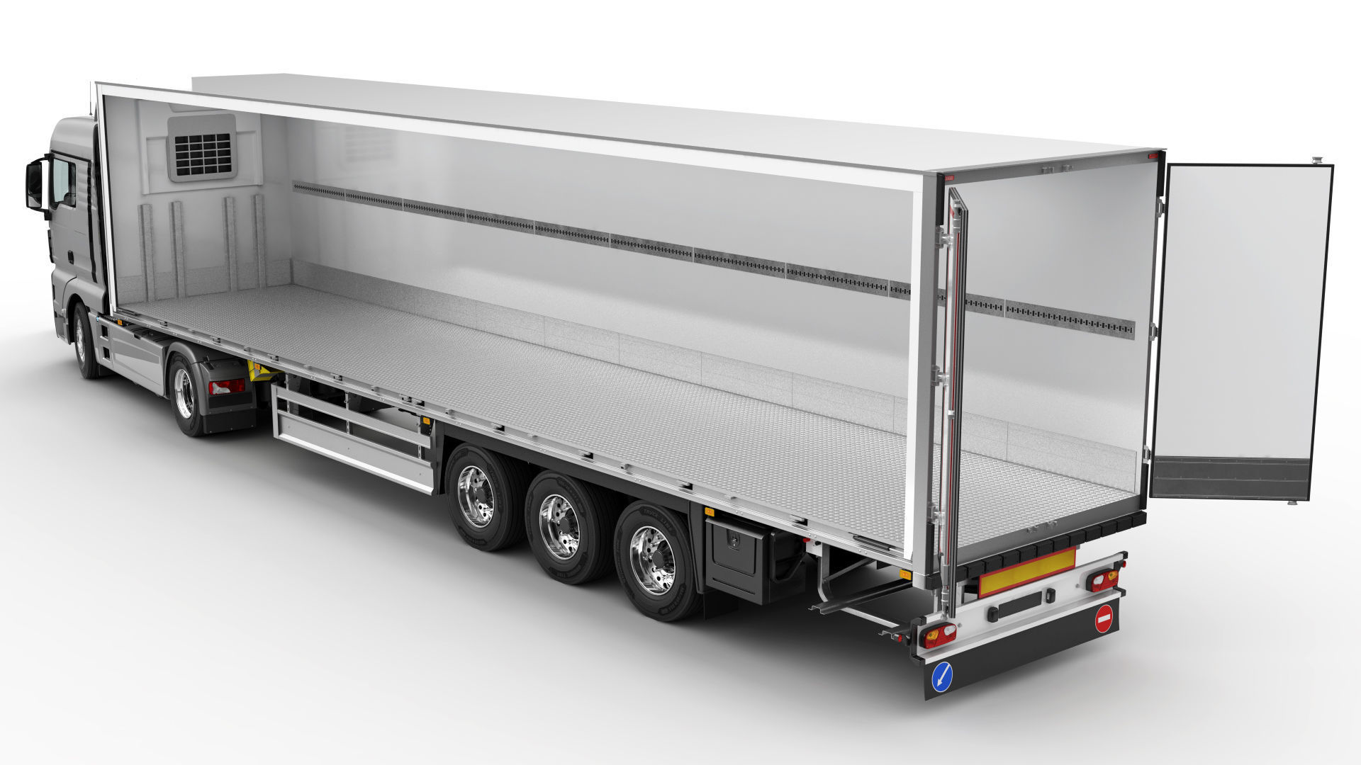 Truck 4X2 with semi trailer 3D model_10