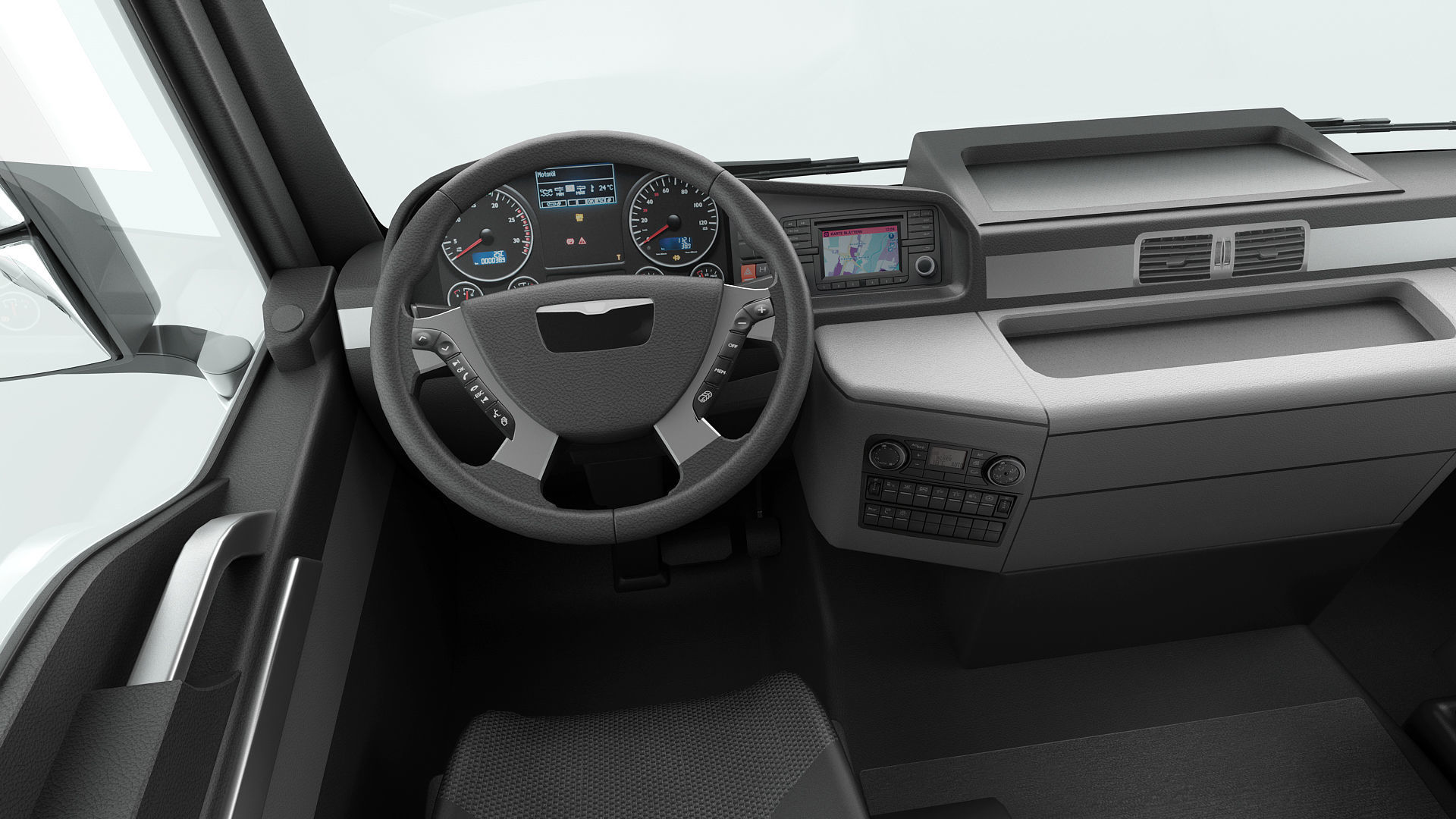 Truck 4X2 with semi trailer 3D model_21