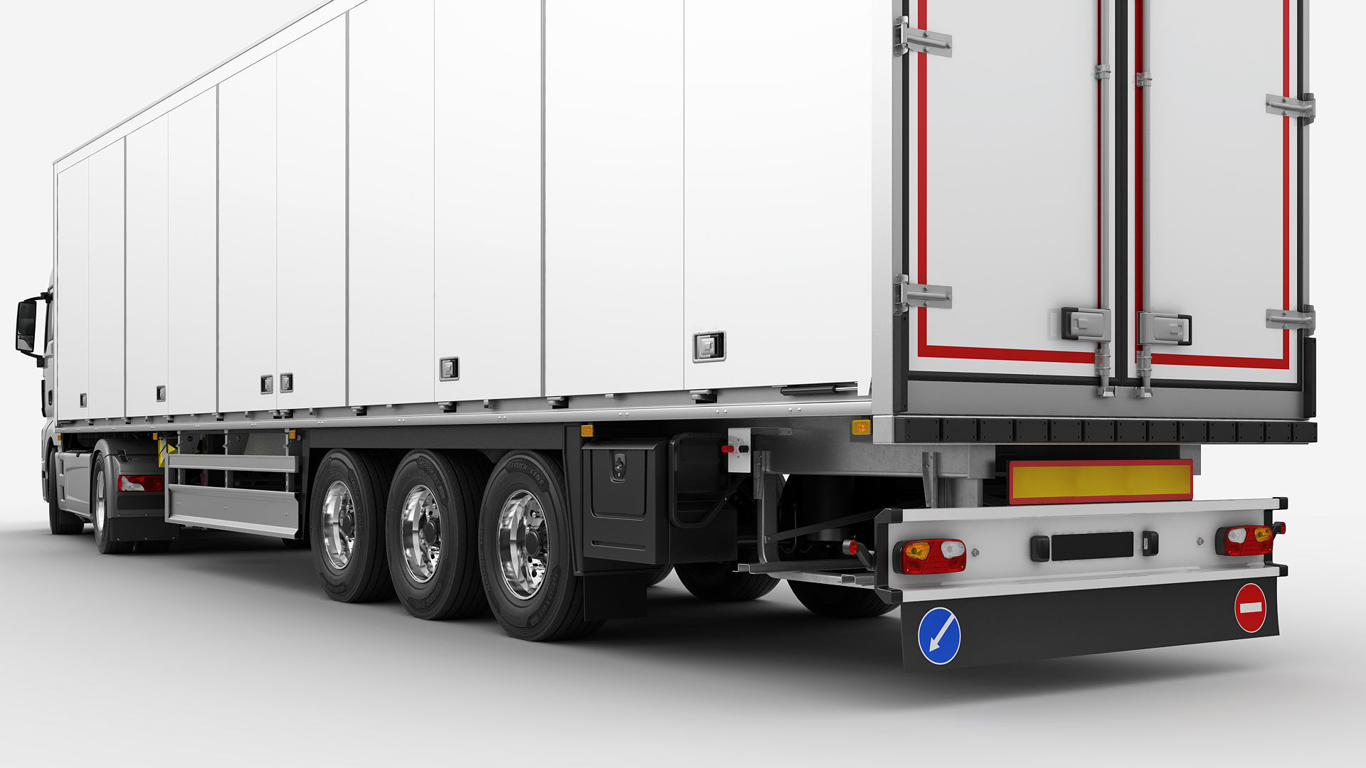 Truck 4X2 with semi trailer 3D model_8