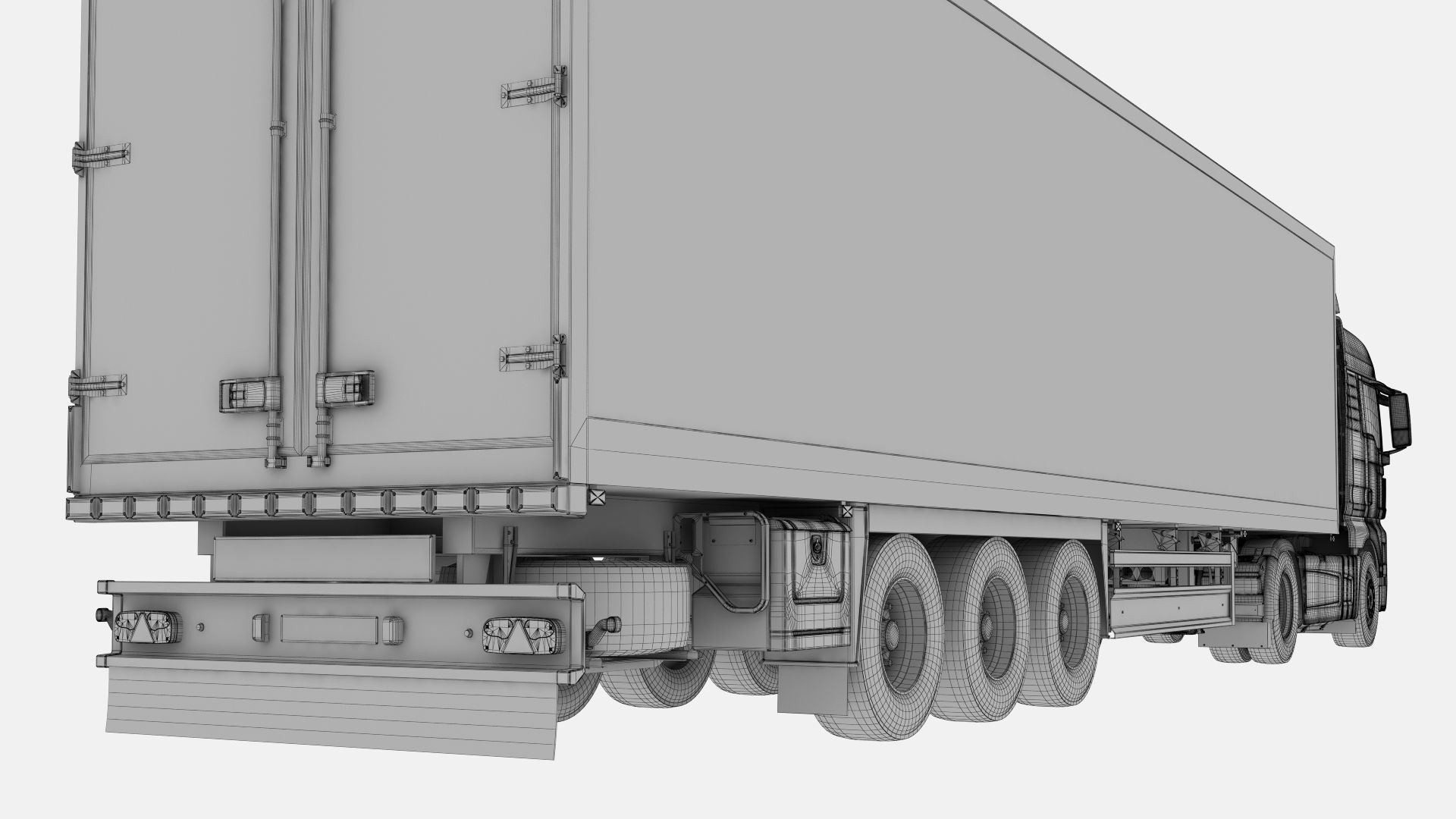 Truck 4X2 with semi trailer 3D model_27