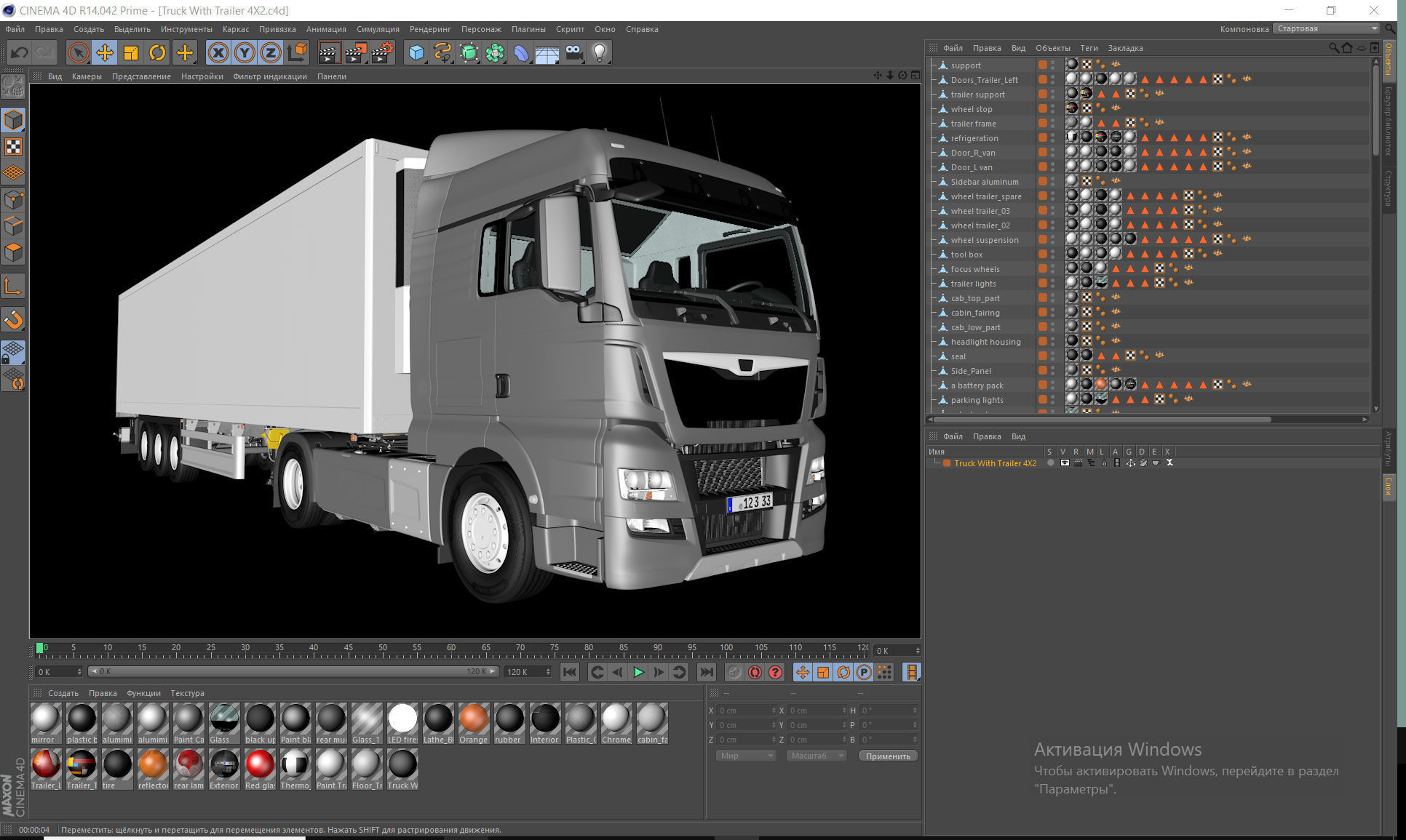 Truck 4X2 with semi trailer 3D model_30