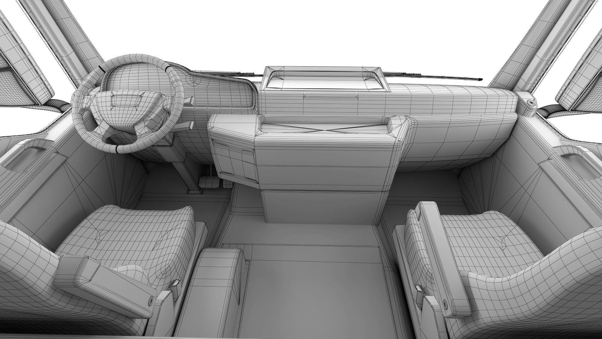 Truck 4X2 with semi trailer 3D model_20