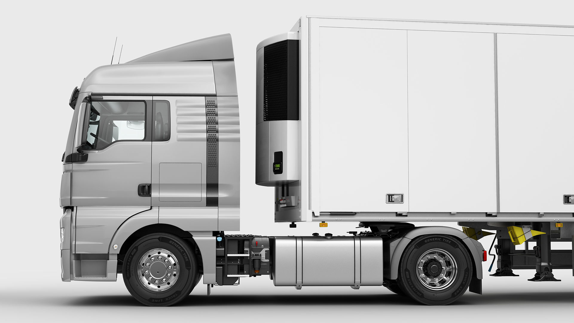 Truck 4X2 with semi trailer 3D model_7