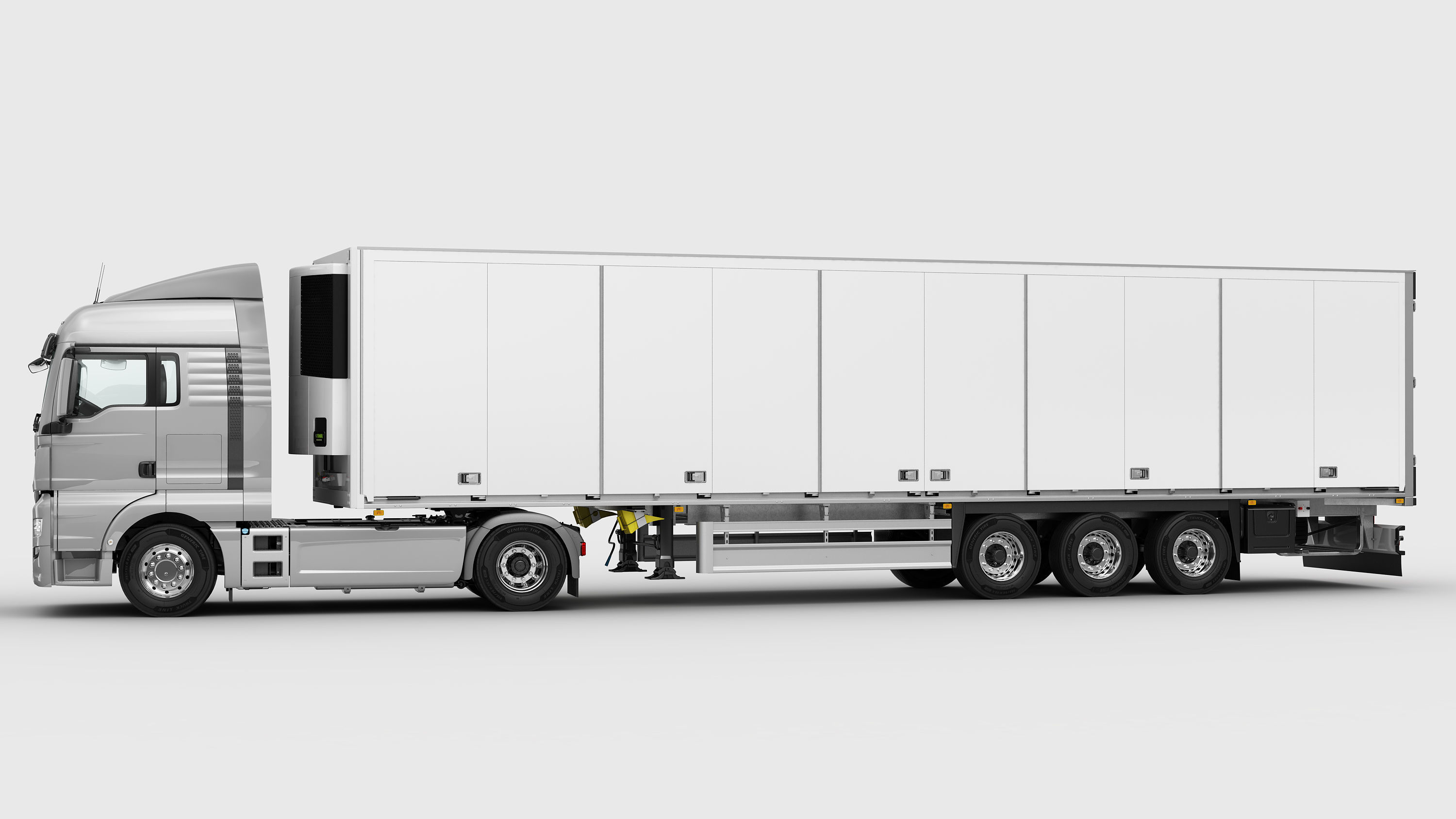 Truck 4X2 with semi trailer 3D model_6