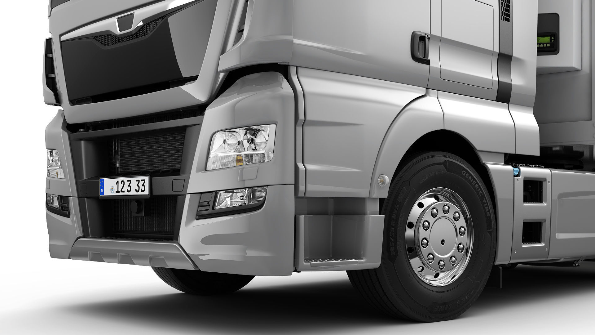 Truck 4X2 with semi trailer 3D model_4