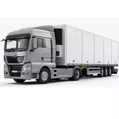 Truck 4X2 with semi trailer 3D model