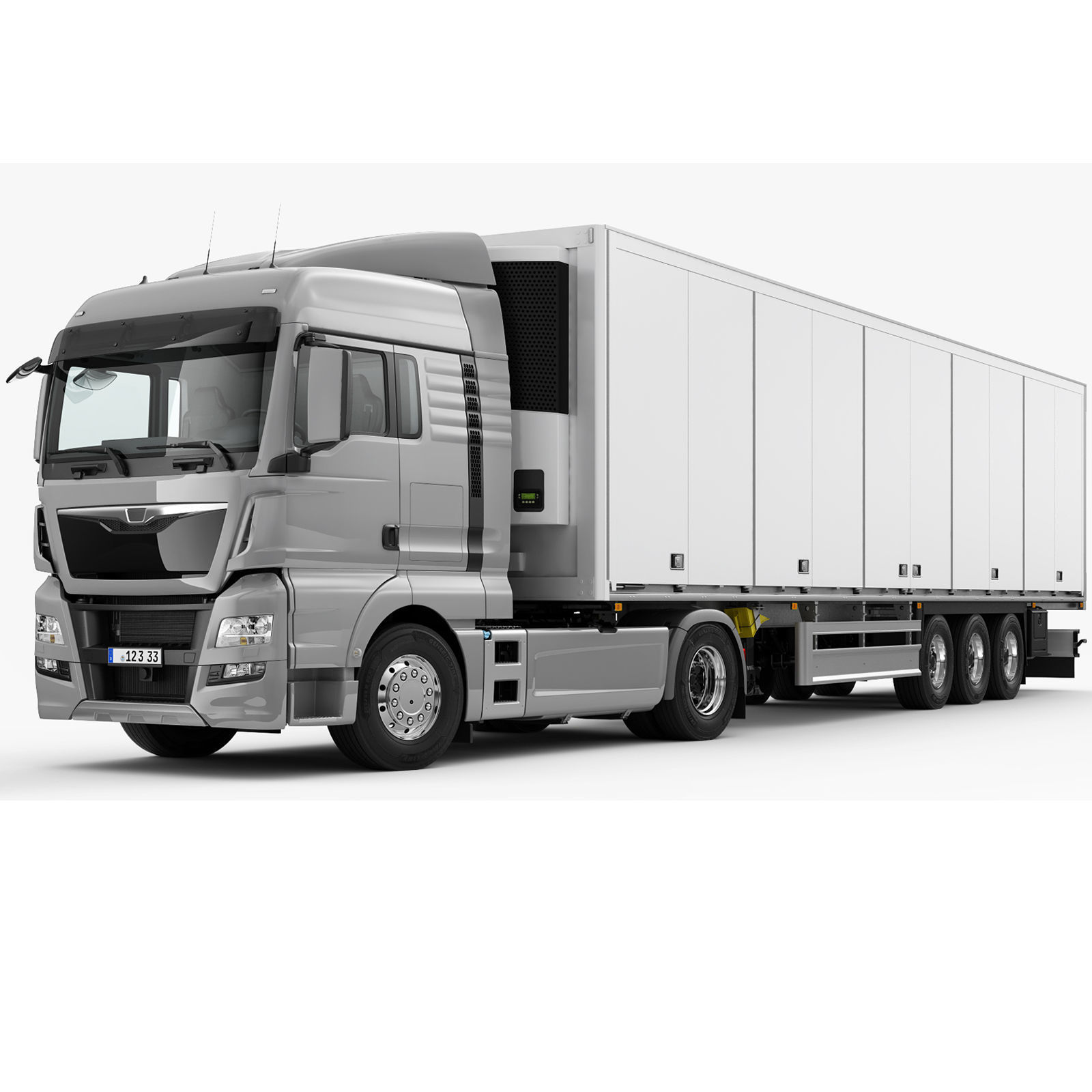 Truck 4X2 with semi trailer 3D model_0