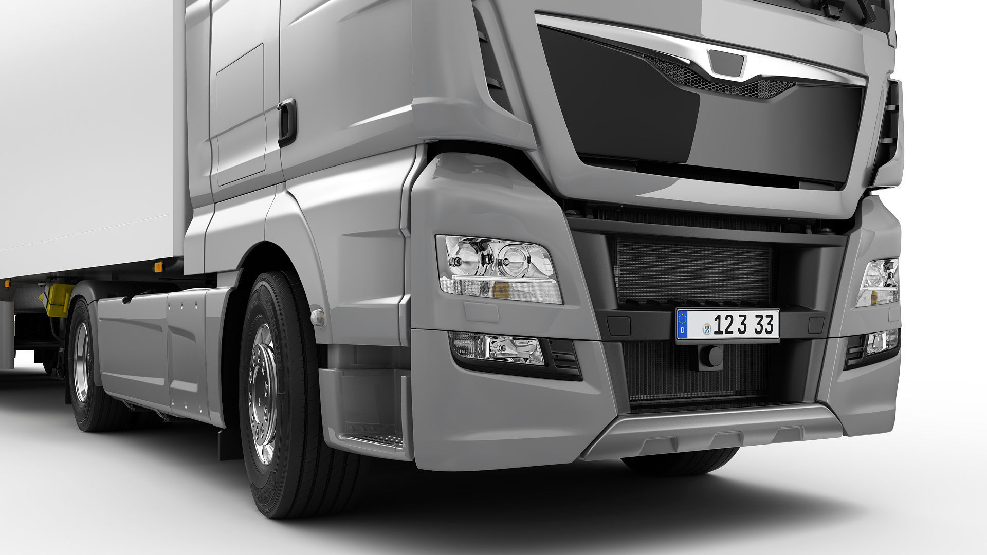 Truck 4X2 with semi trailer 3D model_5