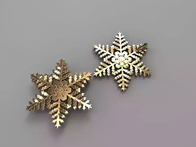 RUBY snowflake necklace printable 3D model 