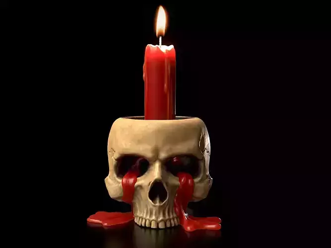 Skull Candle Holder - Gothic Decor 