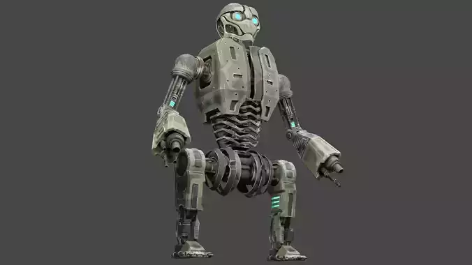 Cool Toon Robot - game ready  Low-poly 3D model