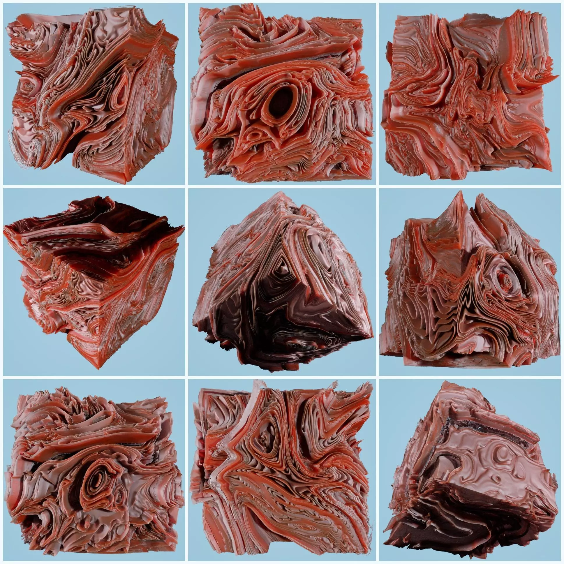 9 Folding Cubes 3D print model